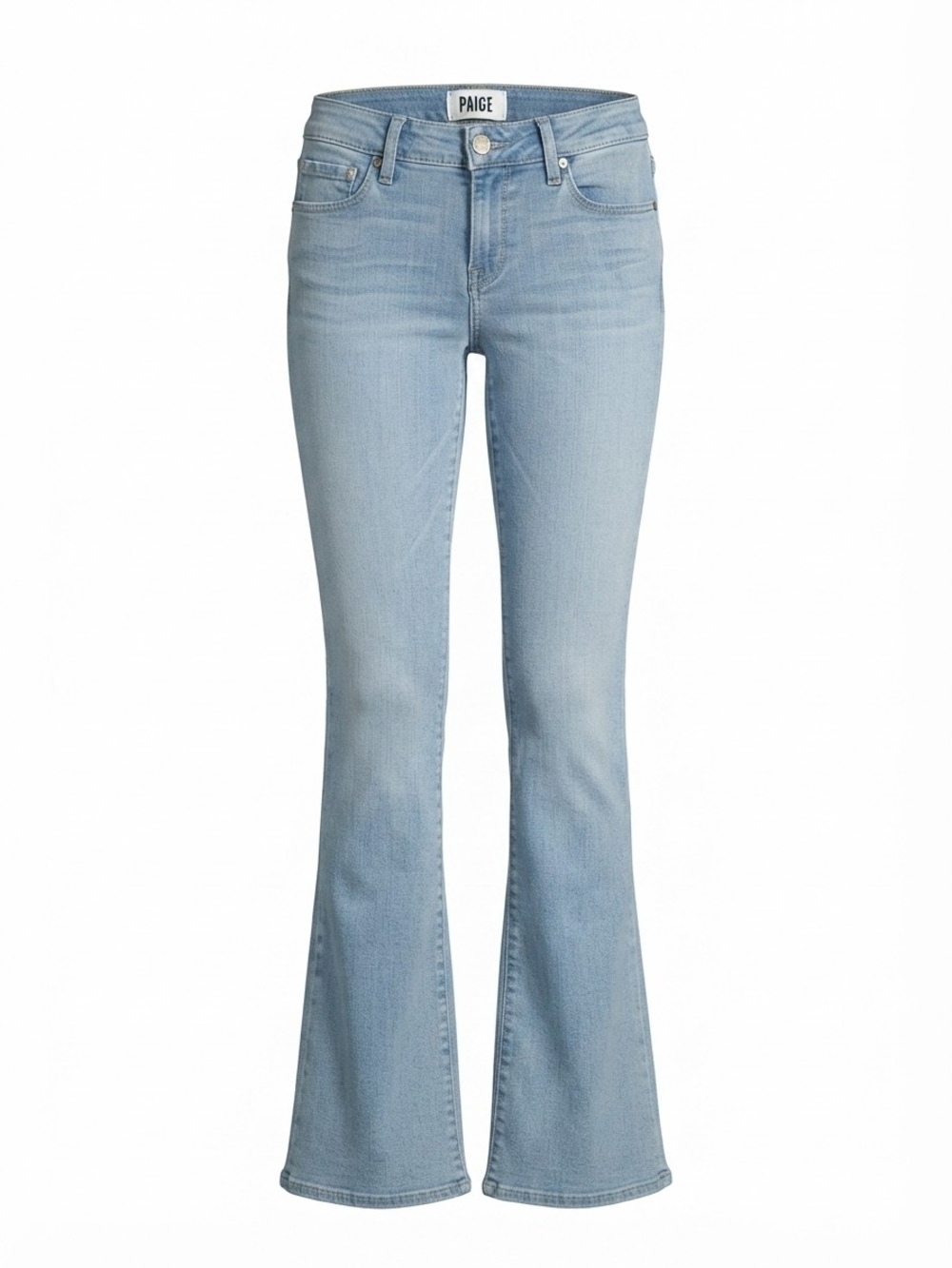 PAIGE Light Blue Flared High-Rise Jeans